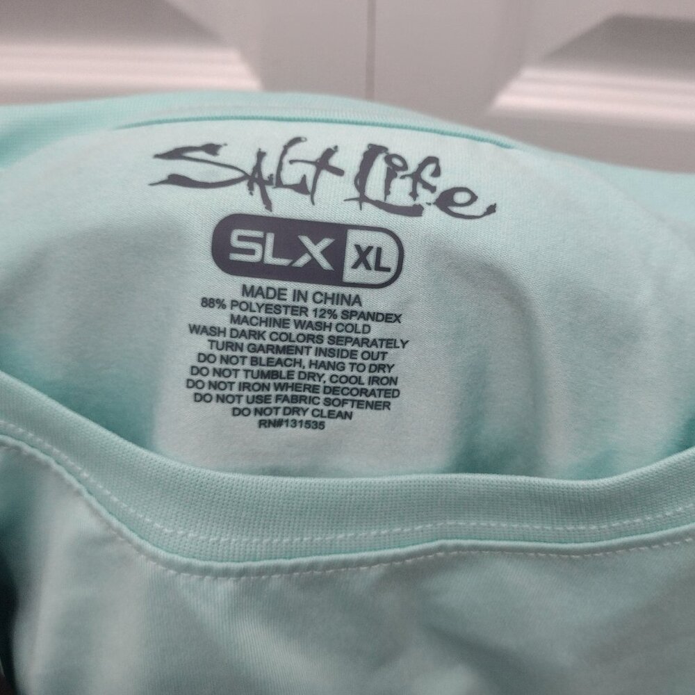 Salt Life SLX Grand Slam Performance Shirt XL Mint Green Fishing Long Sleeve NWT - Picture 11 of 13
